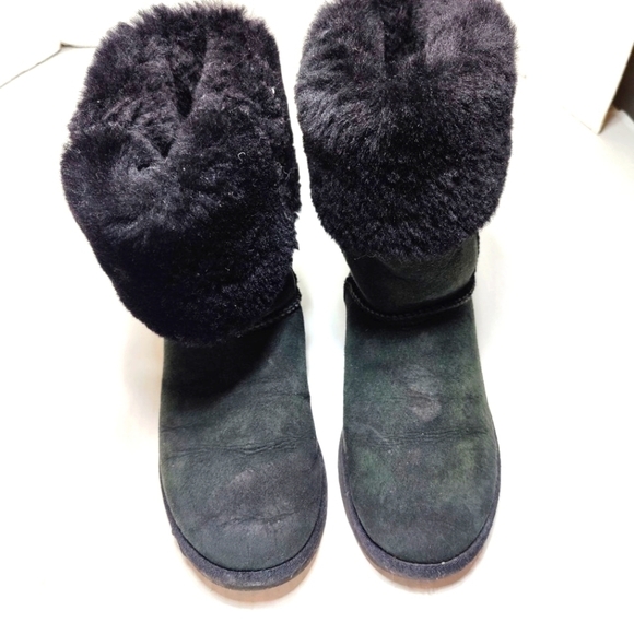 UGG Australia Womens 12-inch Classic Gray Suede Sheepskin Tall Winter Boot Sz 9 - Picture 4 of 13